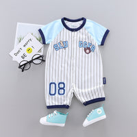 Summer Clothes Thin Combed Cotton Newborn One-piece Baby Short-sleeved Boxer Romper