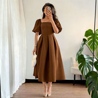 SpringSummer French-style Elegant A-line Maxi Dress
