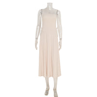 French-style Womens Strapless Backless Waist-Cinching A-Line Dress