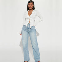 Sexy Strappy Crochet Short Design Women's T-shirt