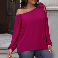 Women's Elegant Bow Loose Slim-fit Shirt With Unique Design Long Sleeve Top