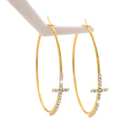 Exaggerated Rhinestone Cross Simple Bracelet Big Ring
