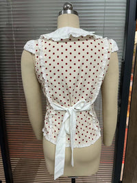 Polka Dot Lace Stitching Shirt Women's Top
