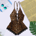 New Ladies Leopard Print Ribbon Sling Nightdress