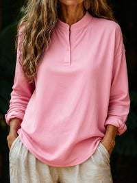 Casual Loose-fitting Fashionable Long-sleeve Crew-neck Pullover Shirt