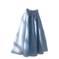 Women's Versatile French High Waisted A-line Plaid Linen Skirt