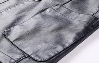 Men's Pu Leather Jacket For Young And Middle-aged Men's Casual Dad