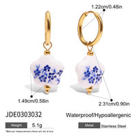 Light Luxury Stainless Steel Ceramic Pearl Earrings