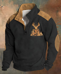 3d Digital Printing Loose Four-button Long-sleeved Sweater