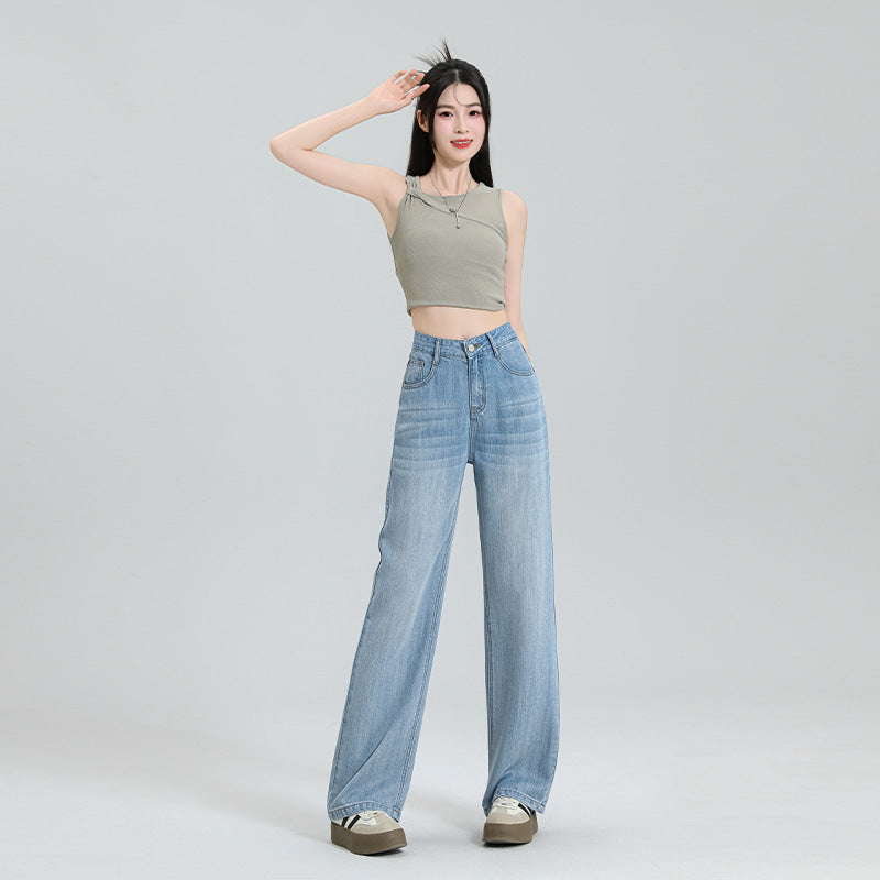 Ultra-thin Series Tencel Lyocell Wide-leg Jeans