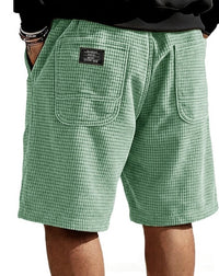 Multi-Pocket Embroidered Drawstring Elastic Waist Casual Shorts