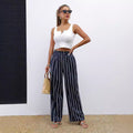 Women's Retro Fashion Casual Striped Trousers