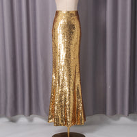 Spring New Elegant Trendy Sequin Patchwork Design High-Waist Long Dress