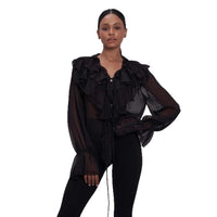 Women's Design Lace-up Puff Sleeve Shirt