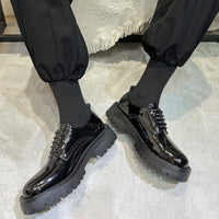 Youth Round Head British Style Flat Heel Fashion Casual Daily Leather Shoes