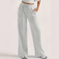 Women's Wide-leg Pants Sporty-casual High-waisted Loose-fitting Figure-flattering