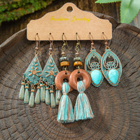 Vintage Earrings Women's Geometric Tassel Earrings Bohemia
