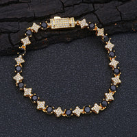 Mens 6mm Star Zircon Tennis Bracelet
