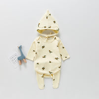 Three-piece Printed Bottoming Romper  Trousers Hat