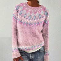 Round Neck Multicolor Loose Fashion Pullover Sweater