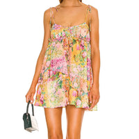 Bohemian-style Printed Camisole With Straps And A Bandeau Top