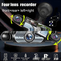 Four-lens Surveillance Dash Cam HD With Rearview Camera