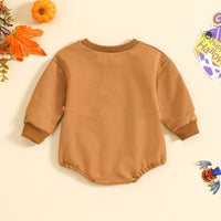 Solid Color Newborn One-piece Sweater Skull Print