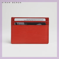 Hiram Beron Monogrammed Leather Card Holder Real Leather Sli
