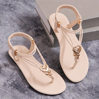 New Casual Flat Flip-toe Beach Plus Size Rhinestone Sandals