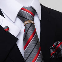 Multi Colored Striped Floral Mens Tie