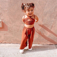 Fashion Spring And Summer New Girls Hanging Neck Off Two Piece Suit
