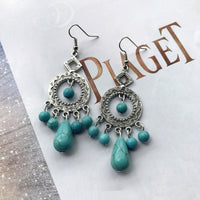 European And American Elegance Retro Turquoise Earrings