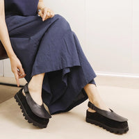 Retro Original Thick-soled Leather Toe Box Soft Bottom Platform Shoes For Women