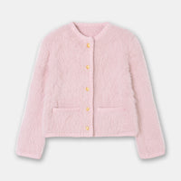 Knitted Cardigan Mohair Sweater Long Sleeve Coat