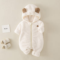 Baby Autumn And Winter Jumpsuit Double-sided Velvet Thermal Cotton-padded Clothes