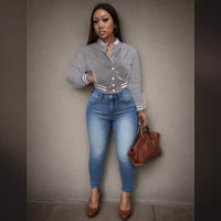 Women's Single-breasted Baseball Uniform Sports Coat Jacket Top