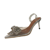Bow Rhinestone Pointed Sexy Transparent Fashion Sandals
