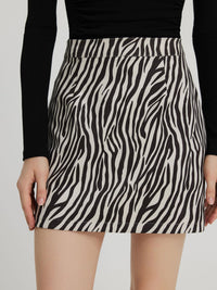 Bronzing Leopard Suede Skirt European And American High Waist Skirt