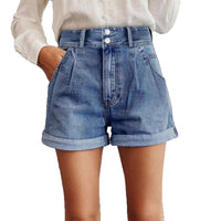 Korean-style Womens Loose-fitting Denim Shorts For Summer