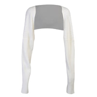 Wool Knitted Sexy Solid Color Ultra Short Long Sleeve