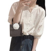 Niche-style Casual Slimming Short-sleeve Shirt Top For Women