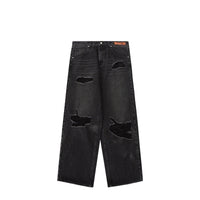 Street Men's Wear Hole Washing Water Wide-leg Jeans