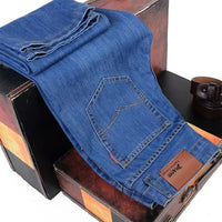 Summer Business Formal Jeans For Men Loose Straight-Leg Stretchy Slim-Fit Casual And Professional Wear