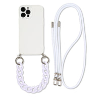 Solid Color Diagonal Double Lanyard Mobile Phone Case