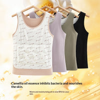 Round-neck Sleeveless Thickened Antibacterial Seamless Thermal Vest