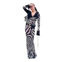 Fashionable Sexy V-neck Slim-fit Dress For Women
