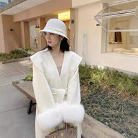 Double-sided Mink Cashmere Large Lapel Long Coat