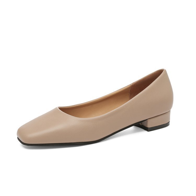 Autumn Square Toe Chunky Heel Low-cut Women's Shoes