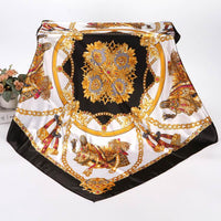 Spring And Autumn Women's Printed 90 Large Kerchief Artificial Silk Floral Scarf