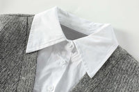 Fake Two Pieces Sweaters Inner Women's Retro Top